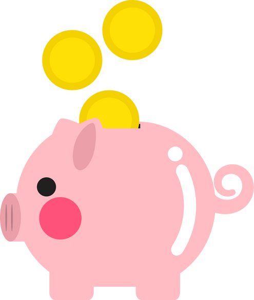 Coins on Piggy Bank Illustration